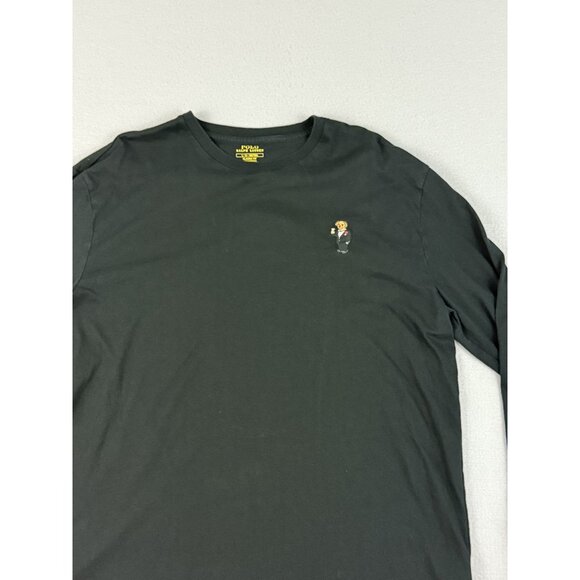 Polo Ralph Lauren Shirt Men's Large Tuxedo Bear Long Sleeve Classic Fit Black - Picture 9 of 15